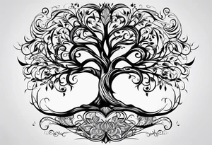 Family tree with names tattoo idea