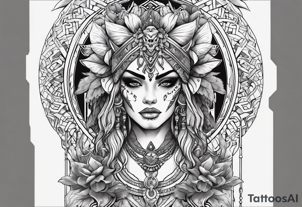 kali, alien goddess, valkrye, pirate, zenza resonance, pachamama, lotus azul, blank panther, eagle, skull, 5D, nueva gaya, dna 12 tattoo idea