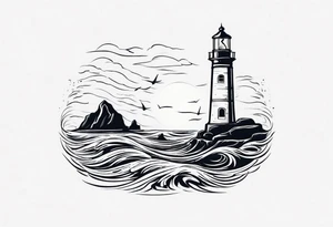 Leuchtturm 
Felsen 
Welle 
Schiff
Matrose 
Flasche 
Old school 
Messer
Kerze tattoo idea