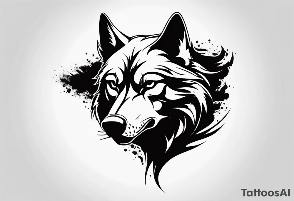 scary wolf head with dark smoke body running tattoo idea scary wolf head with dark smoke body running tattoo idea