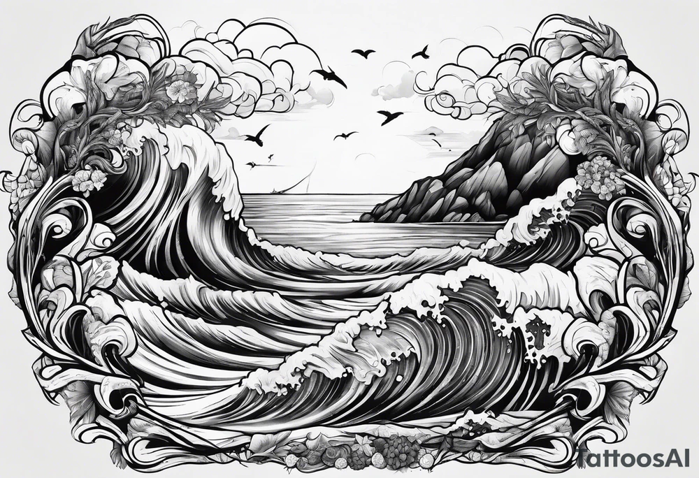 Sea scape tattoo idea