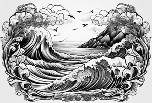 Sea scape tattoo idea