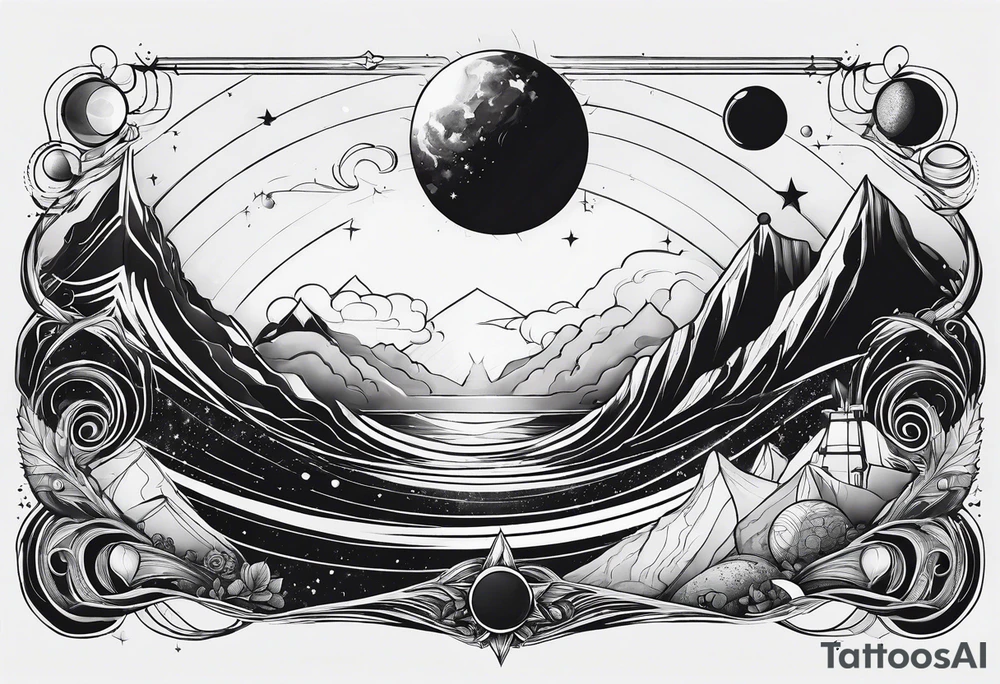 solar system, on spine tattoo idea