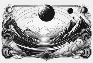 solar system, on spine tattoo idea