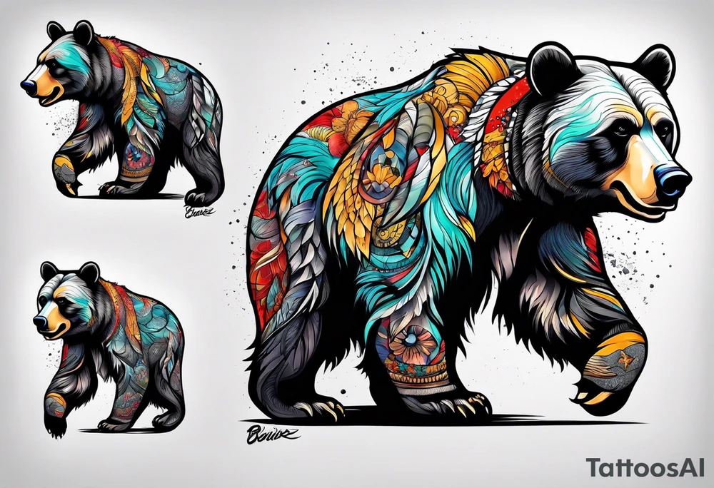 Dancing bear tattoo idea