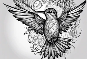 Black hummingbird tattoo for traveler tattoo idea
