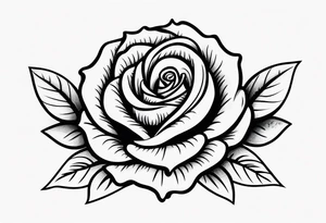 traditional style rose tattoo with the number 5 hidden in it.  make the 5 less hidden tattoo idea