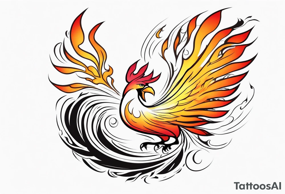 phoenix in fire tattoo idea