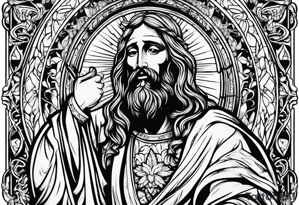 jesus smoking cigarette tattoo idea