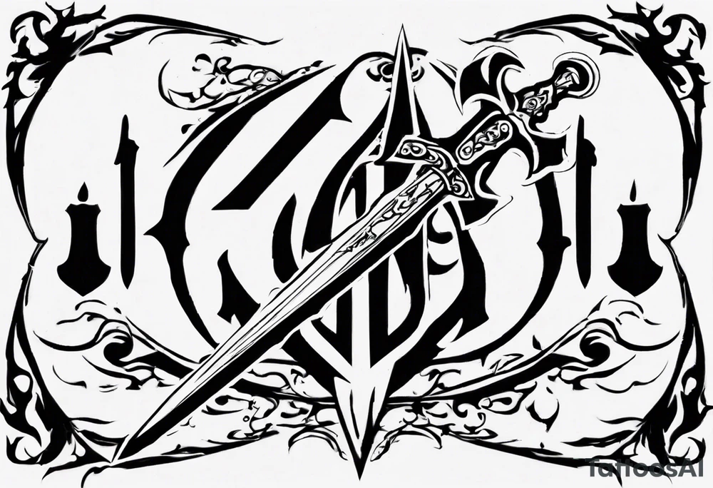 memorial tattoo using "13" and a sword tattoo idea