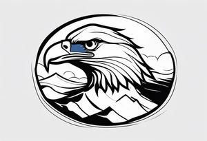 fish eagle line tattoo tattoo idea