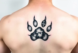 Dog paw print nebula tattoo idea