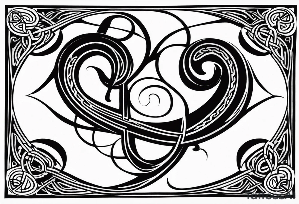 Celtic style bass clef tattoo idea