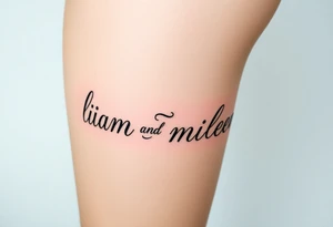 Lettering with the word s liam and mileena tattoo idea