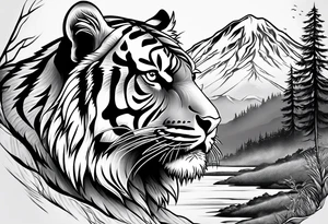 tiger mountain tattoo idea