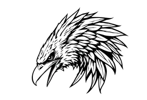 linear abstract raven tattoo idea