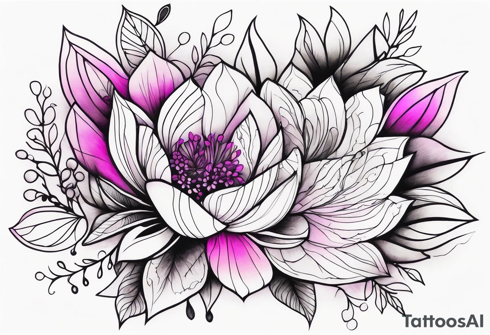 Bright, colorful, lots of pinks and purples flower arm tattoo tattoo idea