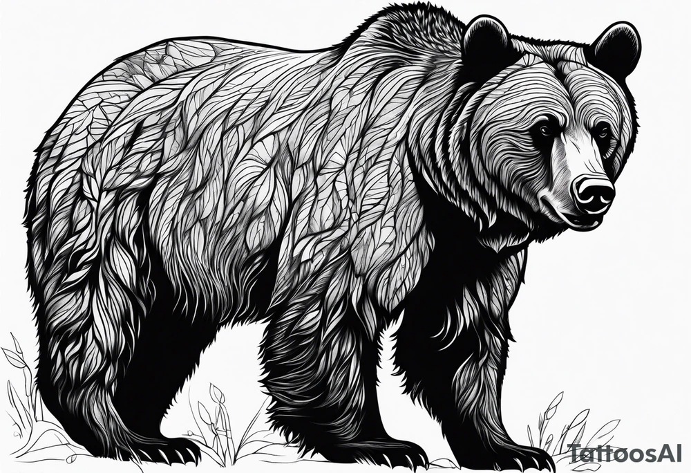 Large Grizzly Bear tattoo idea