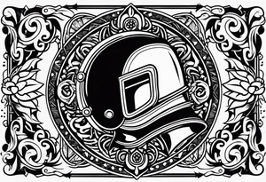 simple knight helmet 
woodcut stamp style tattoo idea
