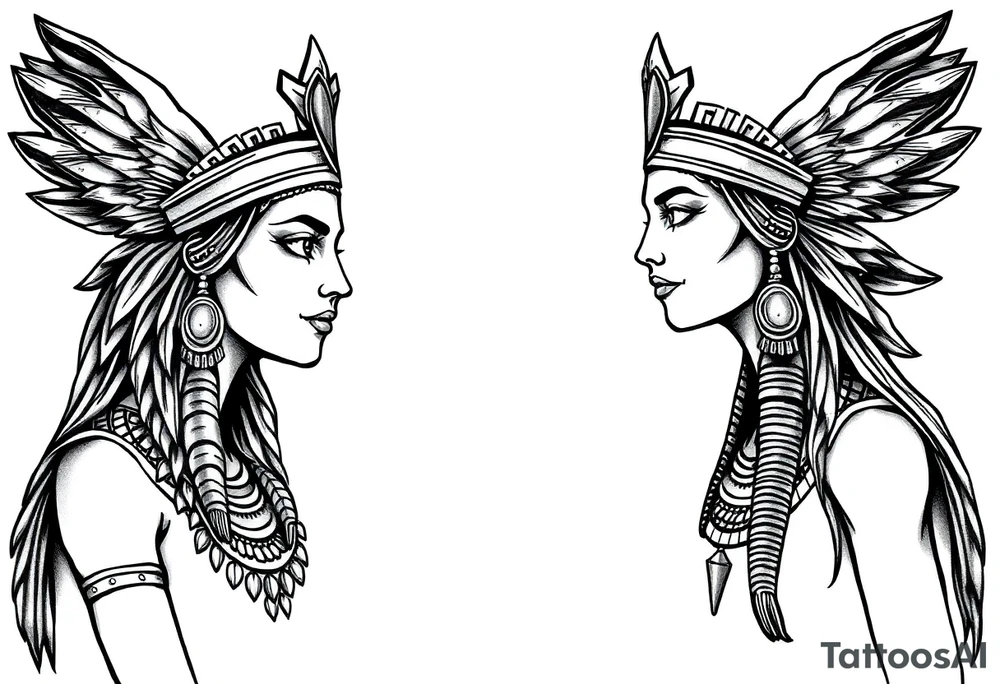 Egyptian goddesses tattoo idea