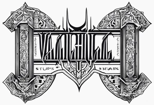 Valhalla stairs  sword chains tattoo idea