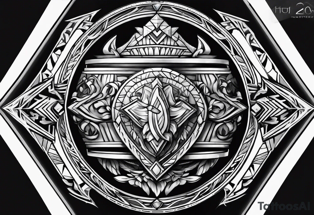 spear and shield tattoo idea