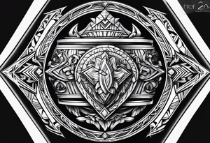spear and shield tattoo idea