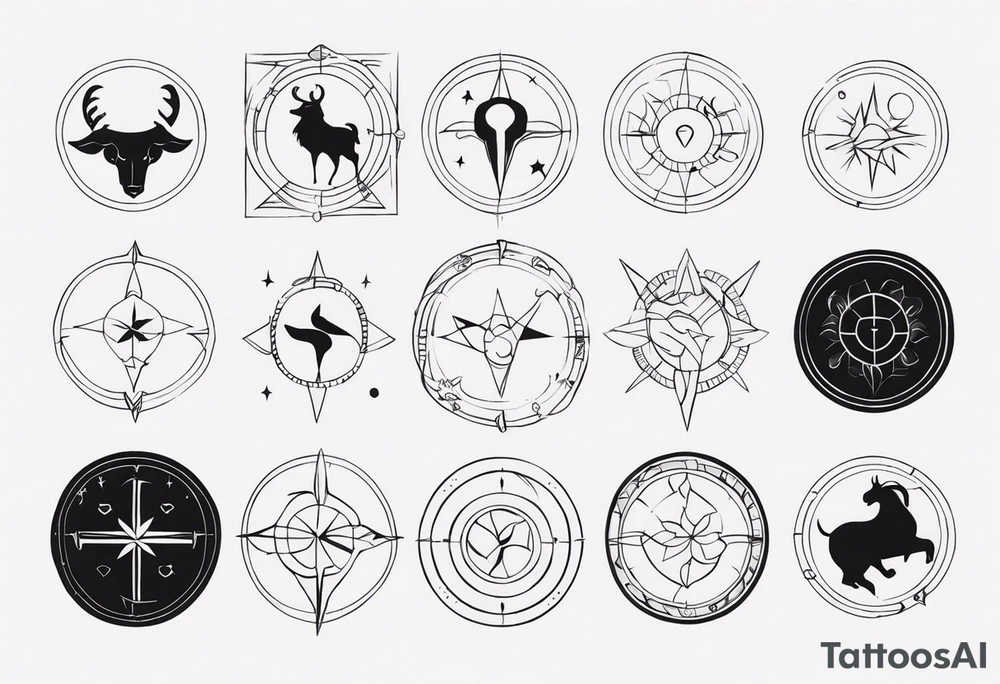 zodiac symbols tattoo idea