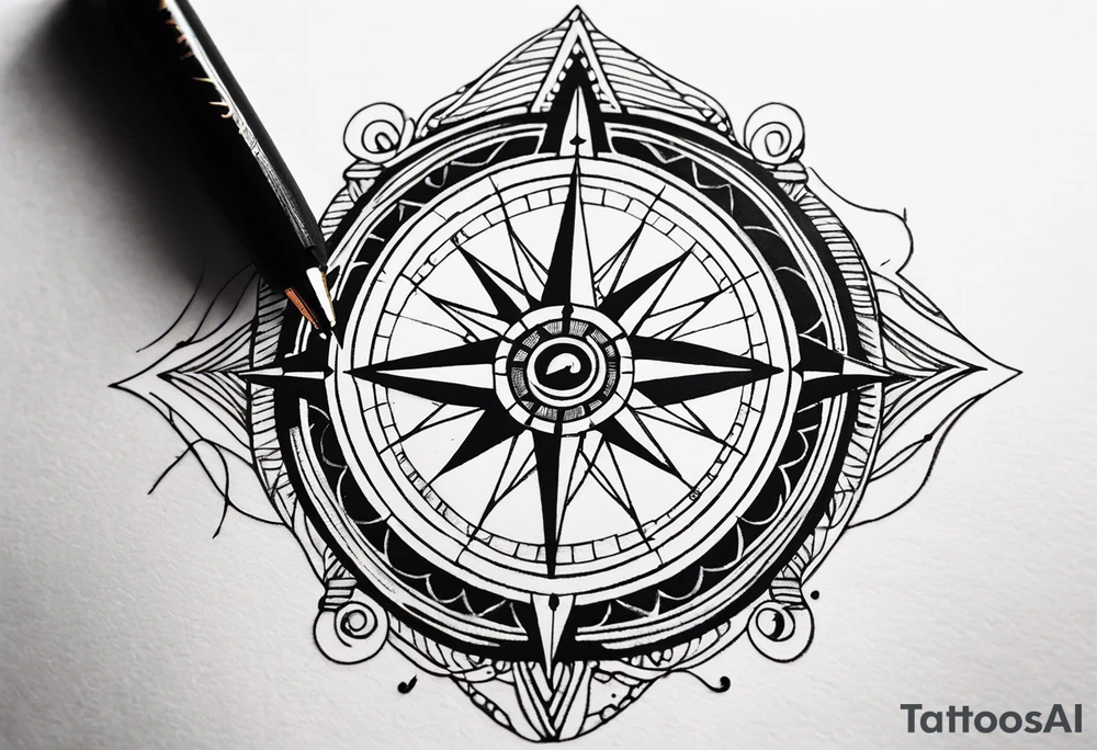 Prismatic compass tattoo idea