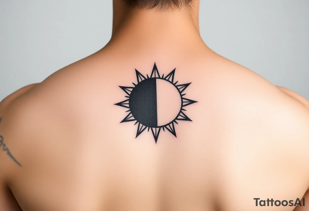 sun and moon together tattoo idea