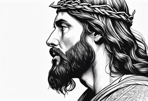 jesus side profile tattoo idea