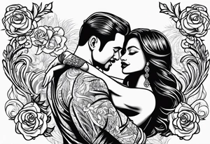 Dancing salsa bachata couple tattoo idea