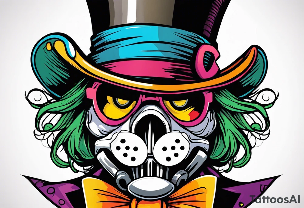 Mad hatter gas mask tattoo idea