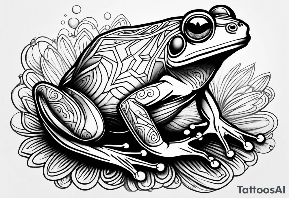 a psychedelic frog tattoo idea