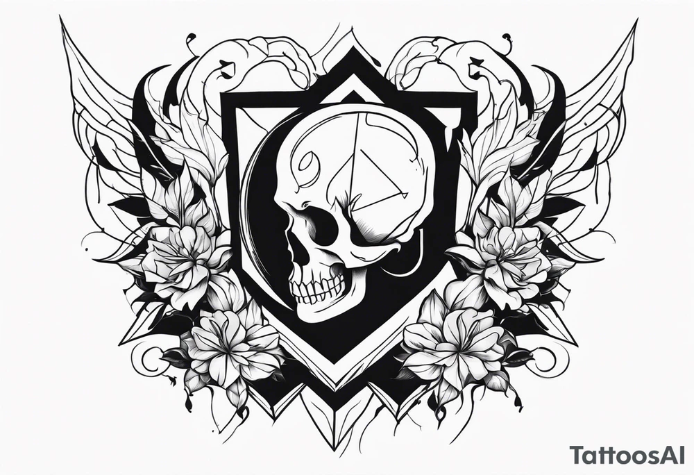 Deathcore style on chest tattoo idea