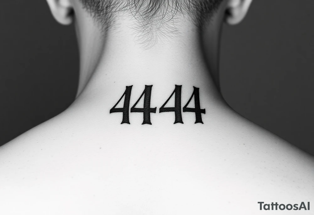 444 number for couples minimalist very small tattoo idea