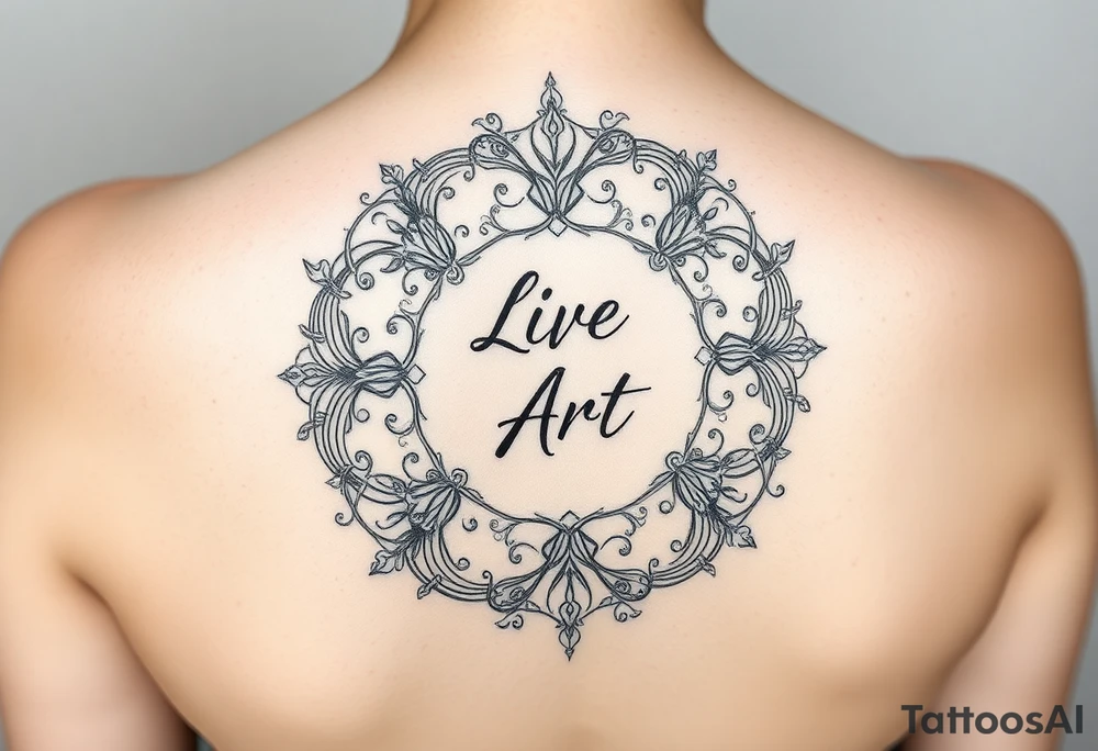 "life imitates art" in a circle tattoo idea