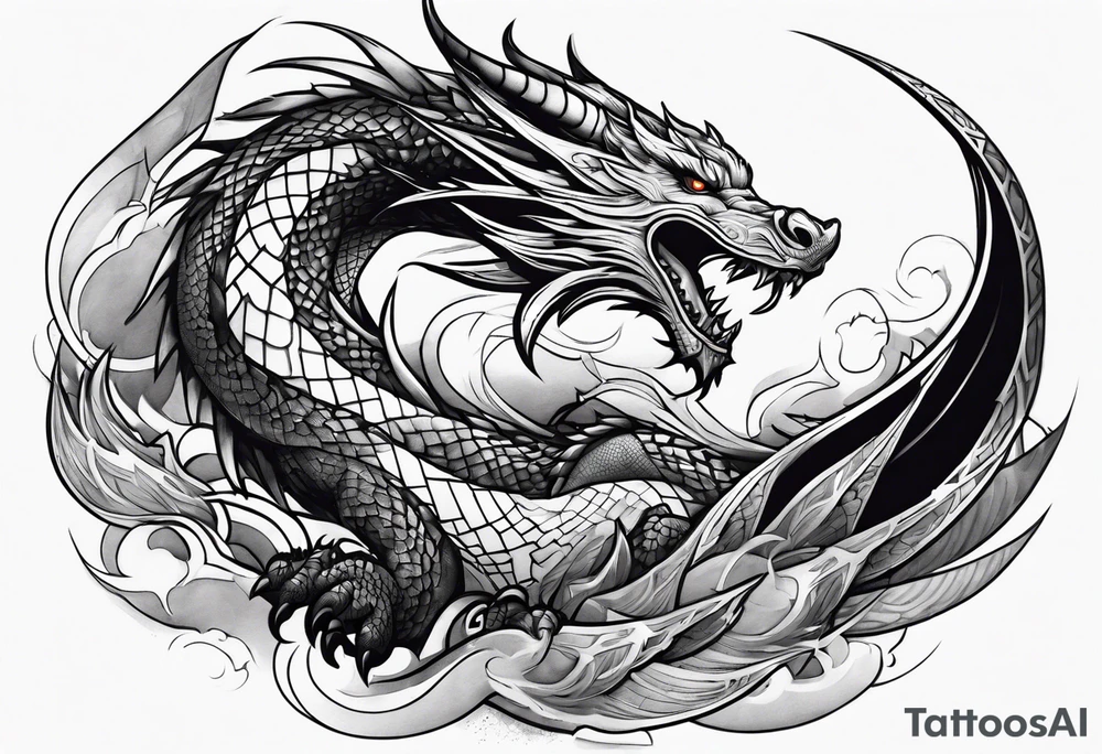 roaring dragons tattoo idea