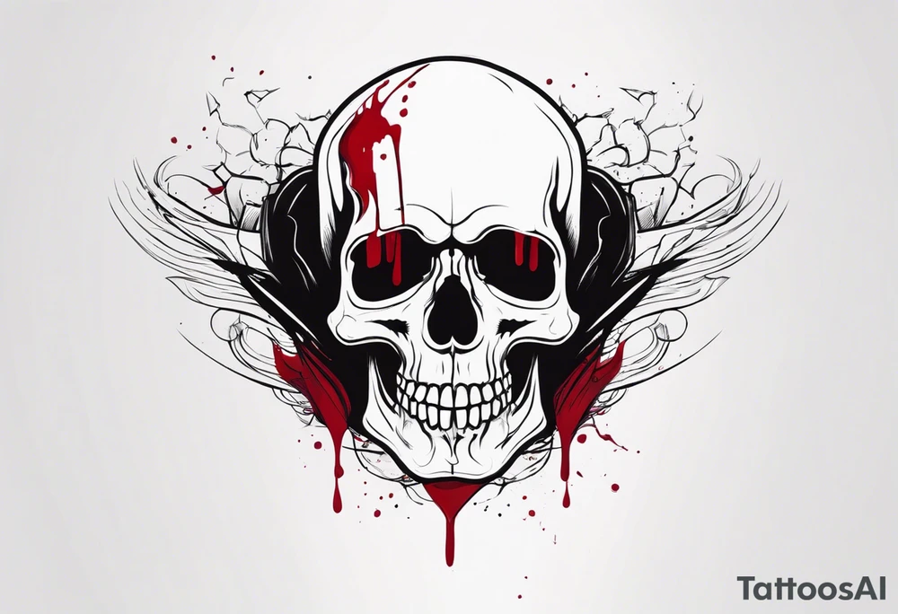 skull with blood tattoo idea
