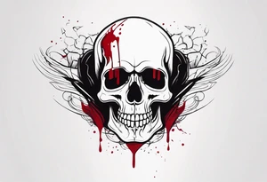 skull with blood tattoo idea