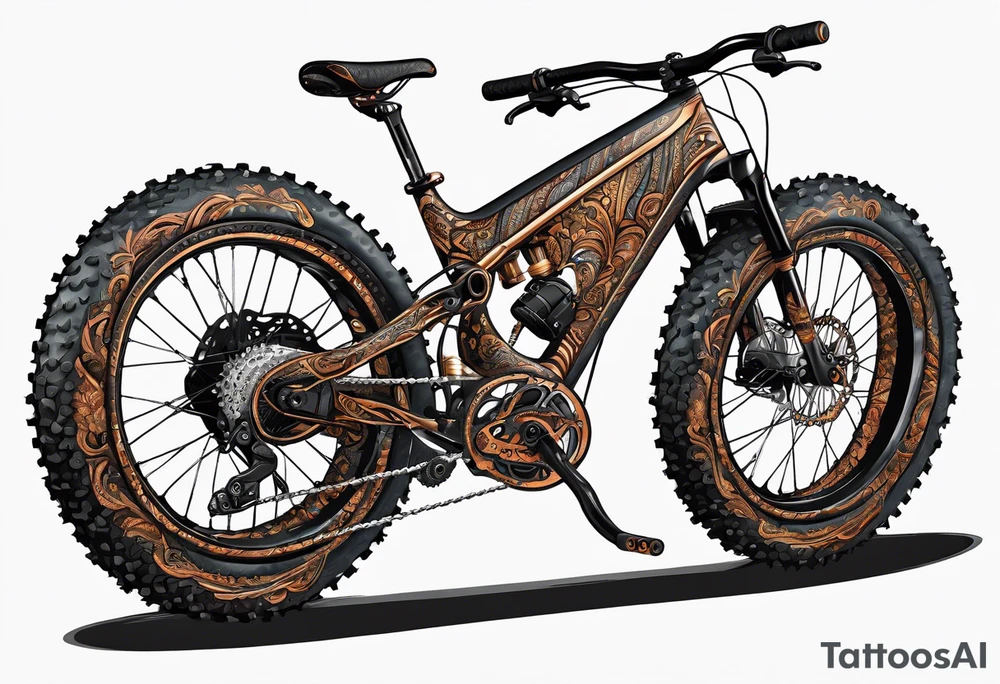 Mountain bike with the frame made of a copperhead body tattoo idea