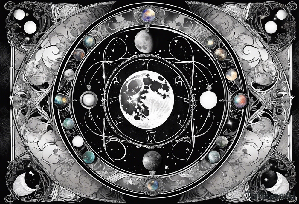 Astrology, Gemini, Natal Chart, angelic, soul mates, vision, planetary, ying yang, the moon, third eye, mystical
armband tattoo idea