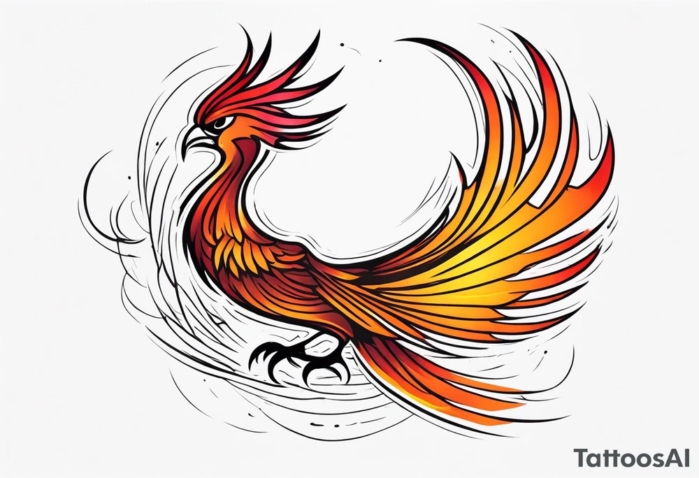 phoenix in fire tattoo idea