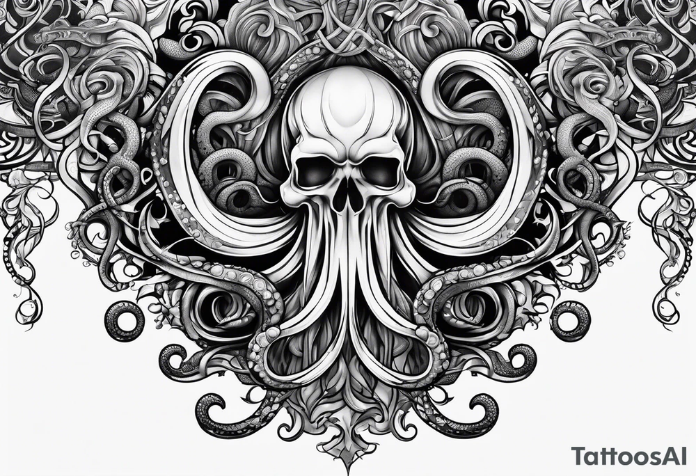 gothic tentacles tattoo idea