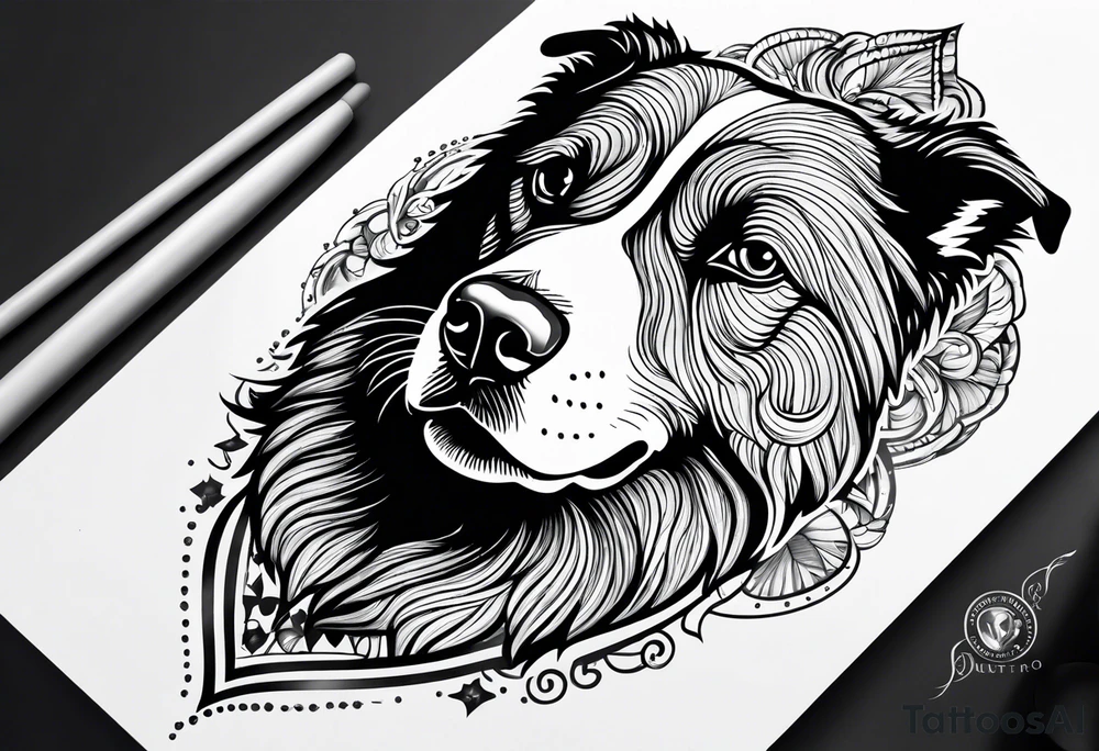 Dog memorial tattoo idea