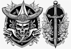 Snake head dagger tattoo idea