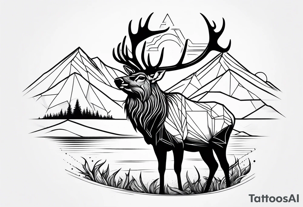 majestic elk with mountains in the background tattoo idea majestic elk with mountains in the background tattoo idea