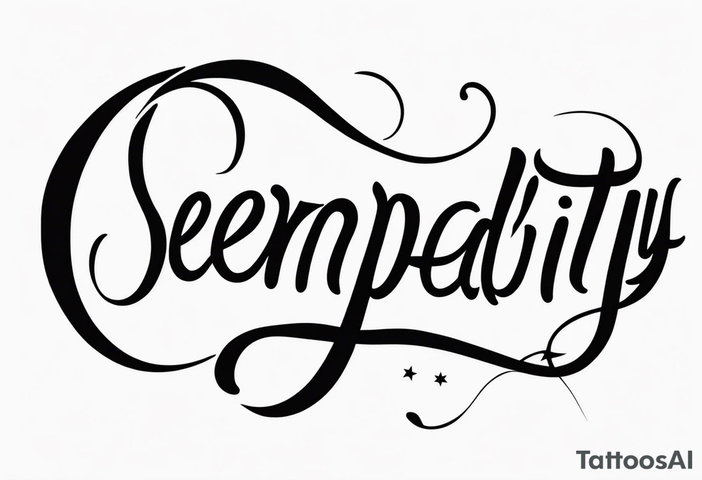 the word "serendipity" in cursive tattoo idea