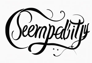 the word "serendipity" in cursive tattoo idea