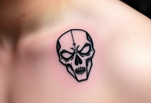 A starry sky with constellations forming the shape of a Death Eater mask, subtly blending darkness and destiny tattoo idea